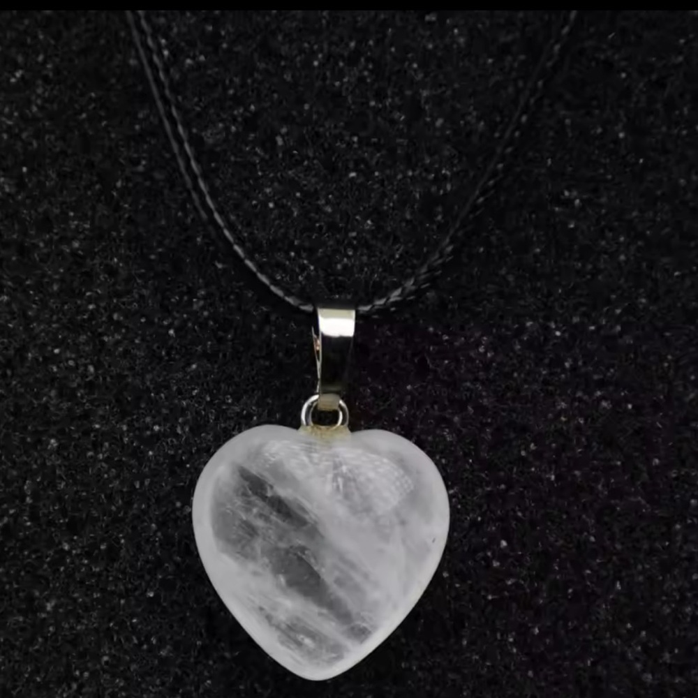 White Crystal - Natural Gemstone Handmade Love Pendant From Magic Boutique. NWT